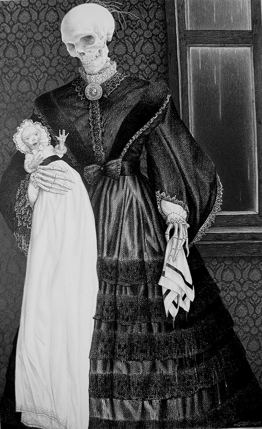 Skeleton mother and child