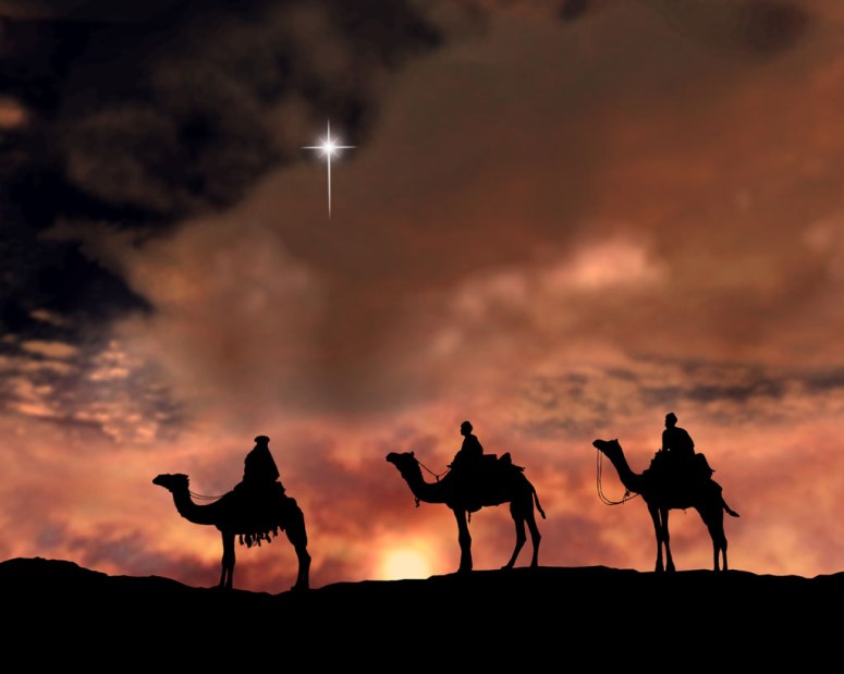 Wise men journey far, guided by a star. 