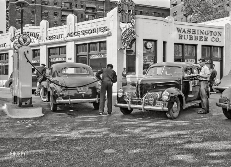 1942 ~ Gas Station in Washington, D.C.