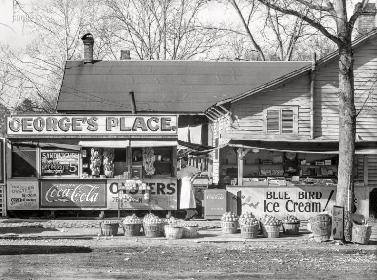 1936 ~ Roadside Fruit Standing in Ponchatoula, Louisiana