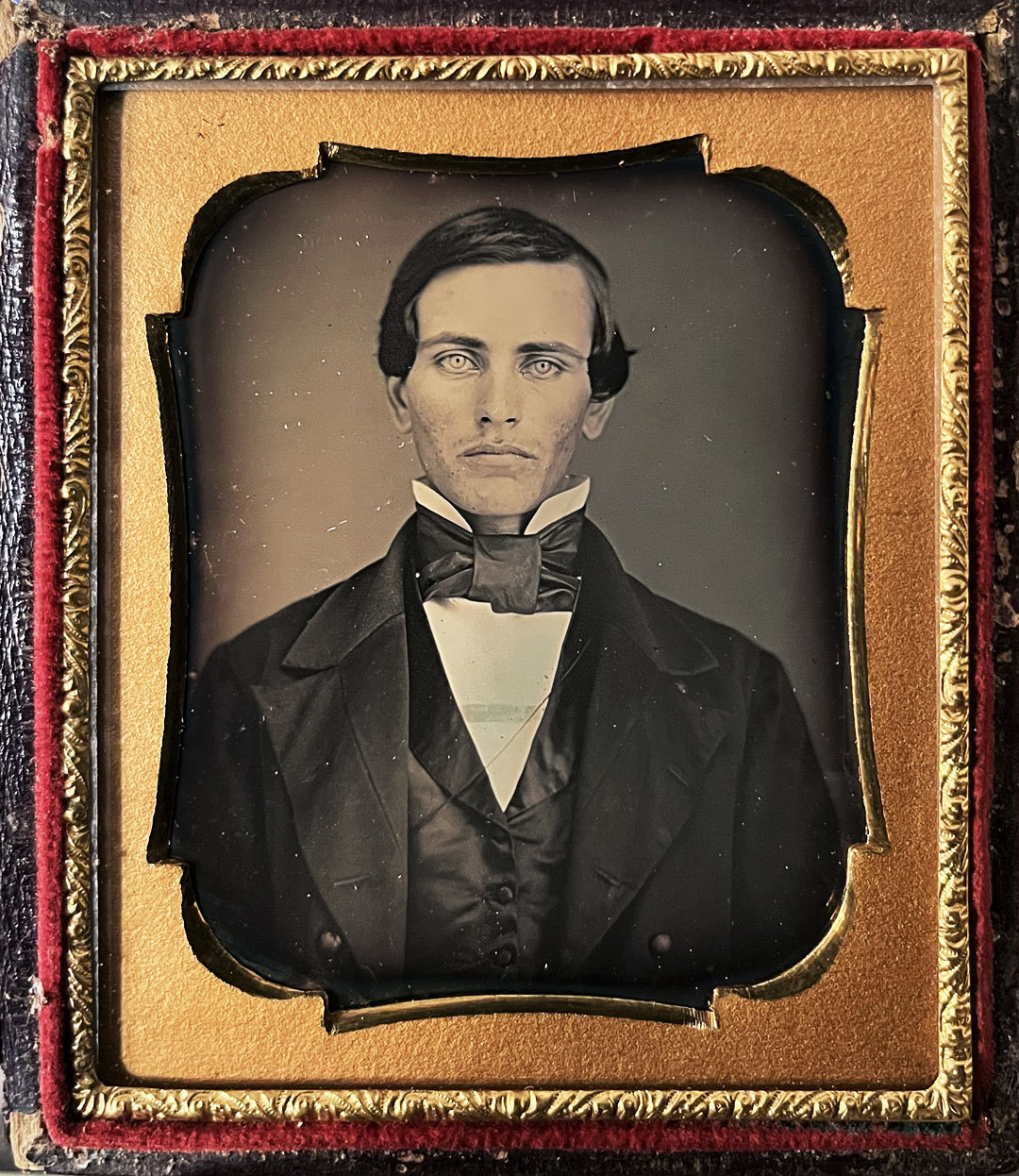 Daguerreotype of a handsome youth with haunting eyes, circa 1850